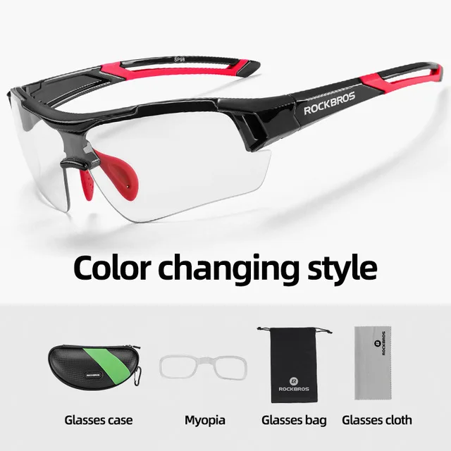 ROCKBROS Cycling Photochromic Sunglasses UV400 Unisex Bike Clear Safety Glasses