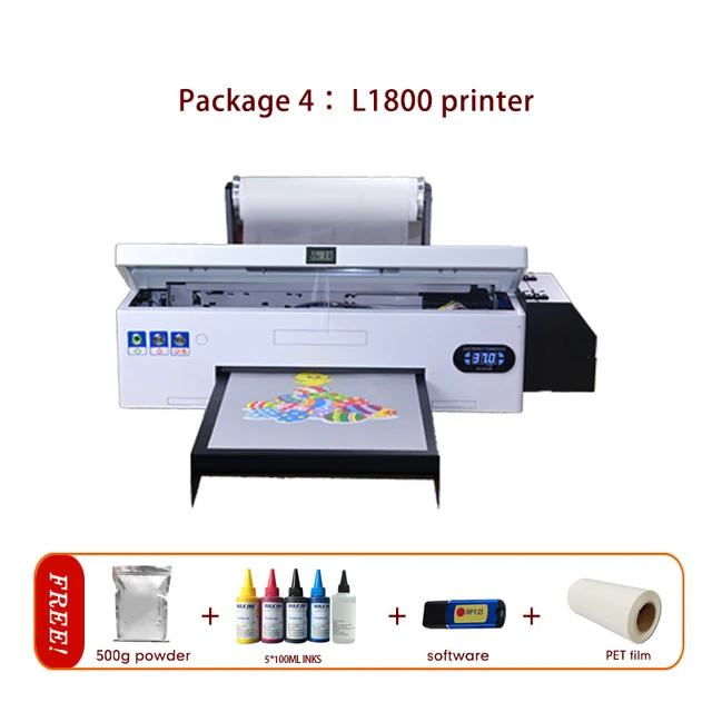 Punehod A3 DTF Thermal Transfer Printer Automatic Pre-heating DIY T Shirt Printing Machine Heat Press Textile Tool For Business Panda 1800