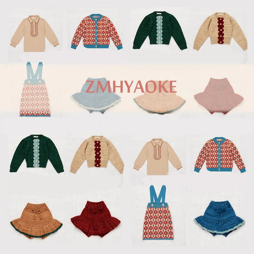 ZMHYAOKE-M& F/Детские свитера г. Зимний вязаный кардиган высокого качества с принтом для мальчиков и девочек, детская хлопковая вязаная одежда, верхняя одежда