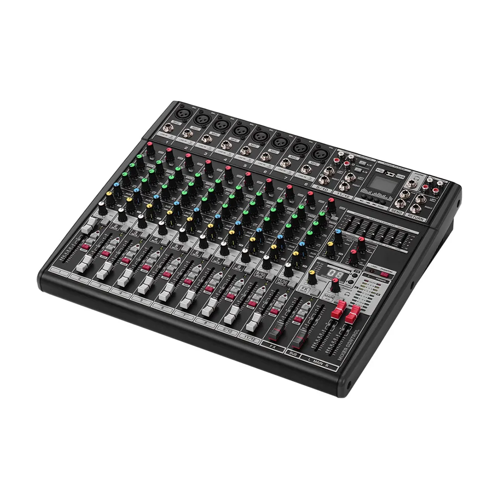 Мини Портативный микшер с USB DJ микшерная консоль MP3 Джек 12 канал караоке 48V усилитель для караоке ktv матч Вечерние