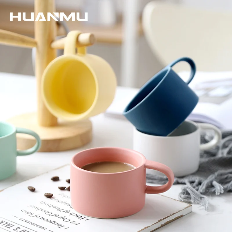 

Ceramic Coffee Cup Set Nordic Macaron Color Instant Coffee Latte Americano Mocha Cup Japanese Home Restaurant café Milk Mug