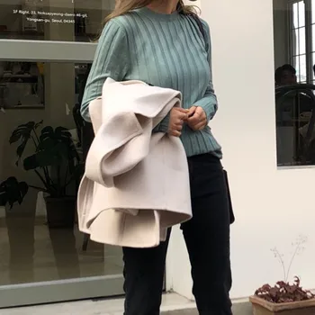 

Autumn New Slim Fit Green Women Sweater Korean Style Fashion Casual Round Neck Long-sleeved Knit Pullover