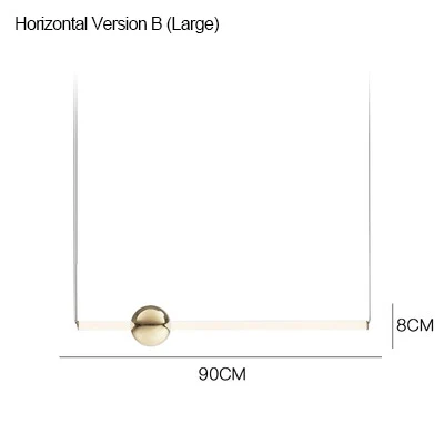 Минималистичный светодиодный подвесной светильник, горизонтальная версия, подвесные светильники, металлический светящийся шар для бара, кафе, чайного магазина, инженерная лестница - Цвет корпуса: Horizontal B-Large