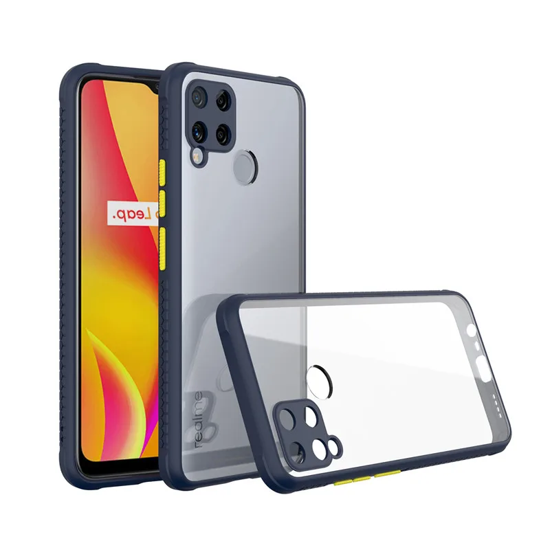 For OPPO Realme C11 C12 C15 Case Luxury Armor Silicone Bumper Phone Case for Realme 5 5i 6i 5S 6 Pro A5 A9 2020 Cover