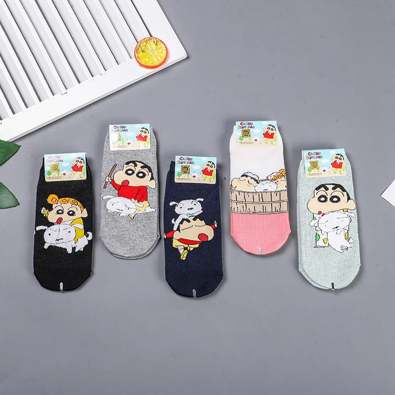 Женские носки Crayon Shin Chan Мультяшные короткие носки хлопковые милые Модные Повседневные Дышащие носки