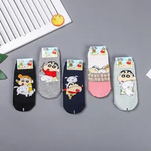 Женские носки Crayon Shin Chan Мультяшные короткие носки хлопковые милые Модные Повседневные Дышащие носки