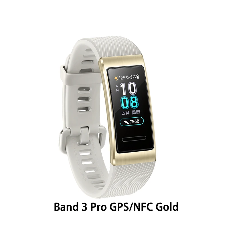 HUAWEI Band 3 Pro Smart Band все-в-одном фитнес-трекер активности, водонепроницаемость 5 АТМ, пульсометр, встроенный gps - Цвет: 3Pro Gold