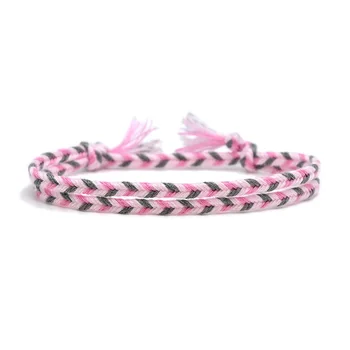Meetvii Handmade Lucky Colorful Rope Woven Bracelets For Women Girls Couple Tassel Adjustable Braided Bracelets Fashion Jewelry