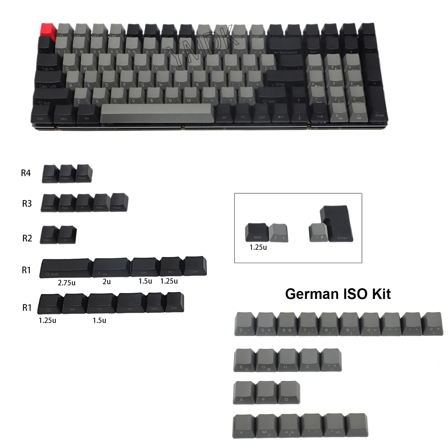 Dolch Laser-perfil Grosso Pbt Keycap Teclado Mecânico mx Iso Russo Reino Unido Italiano Alemão Espanha Oem Ymd96 104 87 61 - Imagem 4