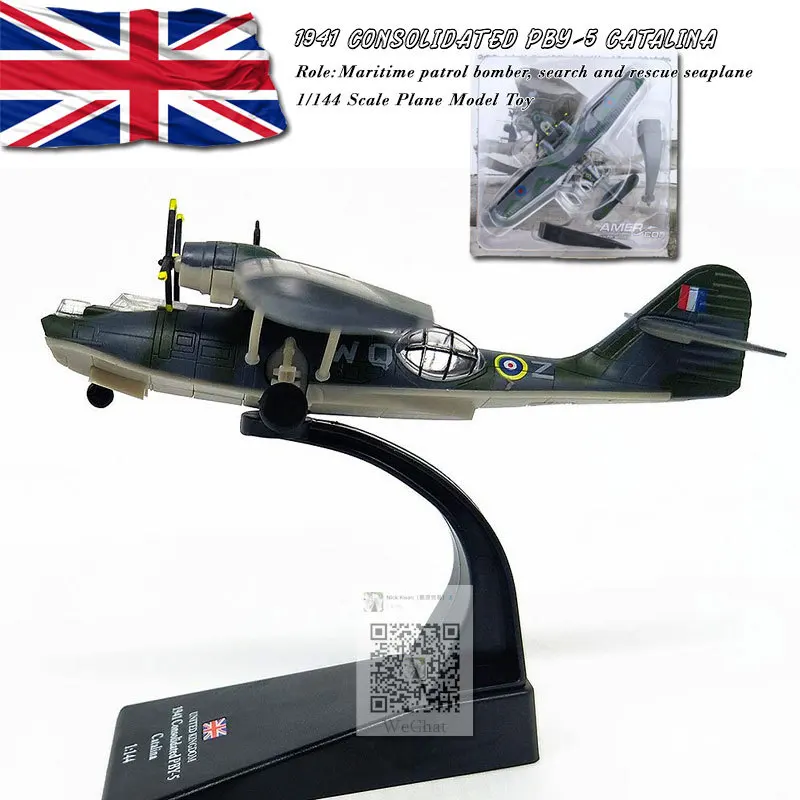 Амер 1/144 весы RAF 1941 сводный PBY 5 Catalina летной бомбер литой металлический самолет