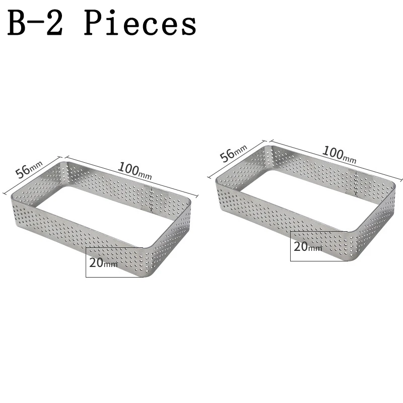 B-2 Pieces SHENHONG различные нержавеющей стали Tart кольцо французский десерт форма для пиццы сырный мусс форма для торта фруктовый крем форма для выпечки формы для выпекания - Цвет: B-2 Pieces