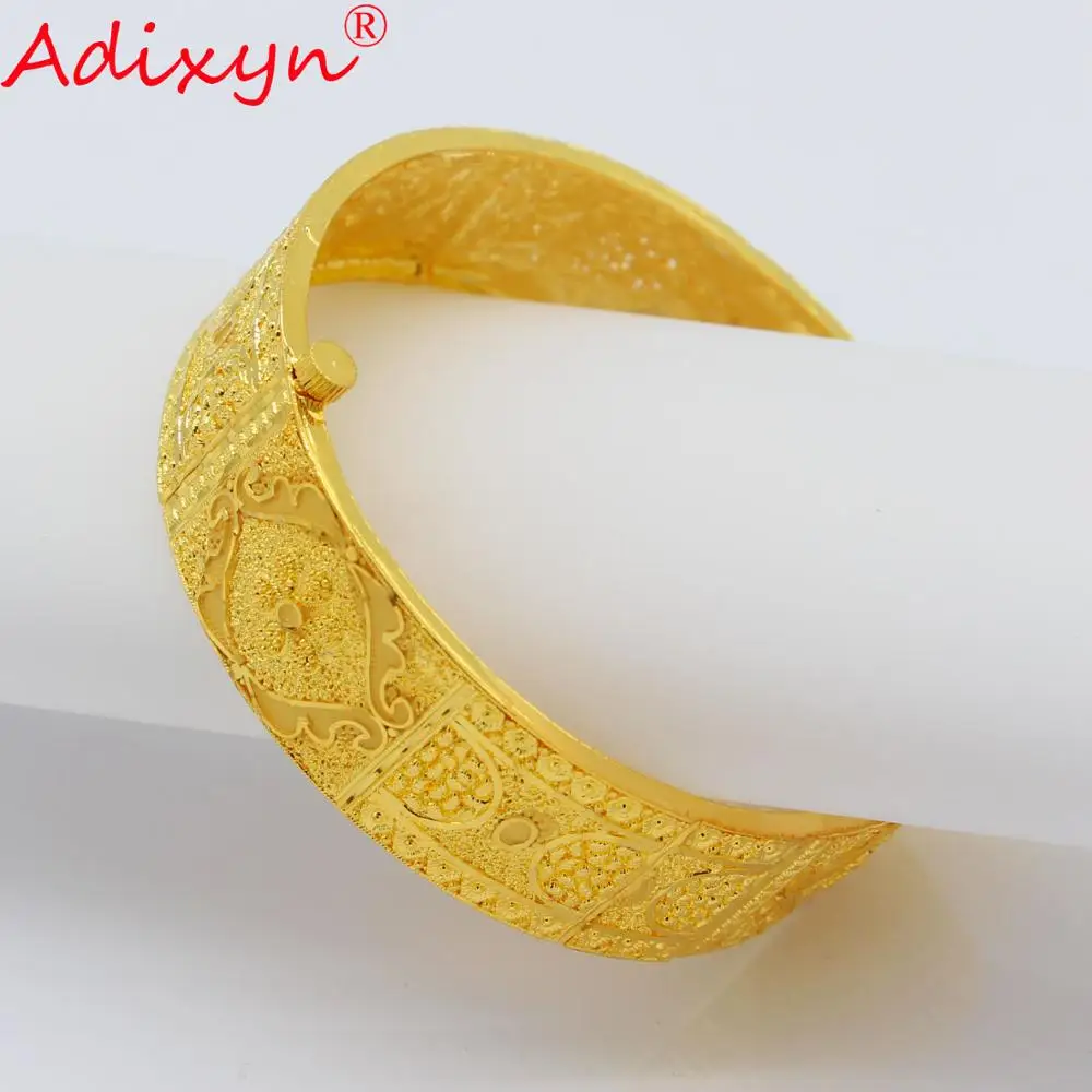Adixyn Эфиопский золотые браслет для Для женщин Золотой Цвет латунные ювелирные изделия браслеты dubai в африканском стиле Ближнего Востока невесты свадебный подарок N12176