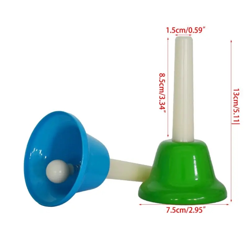 Handbell Hand Bell 8-Note Metal Colorful Kid Children Musical Toy Percussion Q6PB