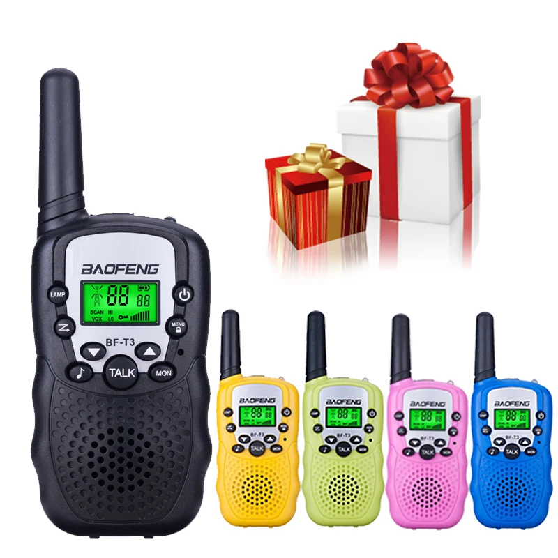 Baofeng-walkie-talkie BF-T3 Pmr446 para niños, Radio portátil Mini inalámbrica de dos vías, juguete Woki Toki BFT3, el mejor regalo, 2 uds.