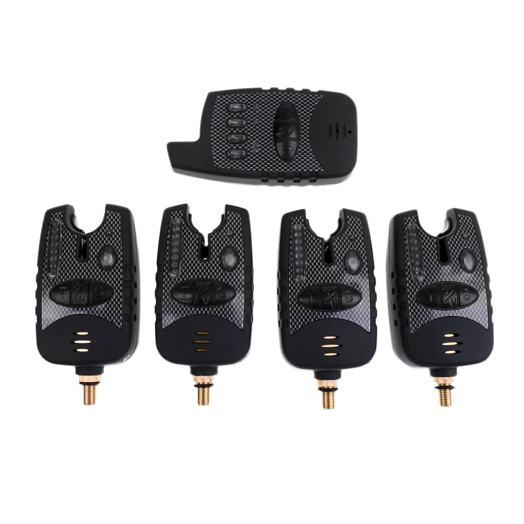 

4x Electronic Indicator Fishing Bait Alarm LED Adjustable Volume With Receiver Sport Entertainment