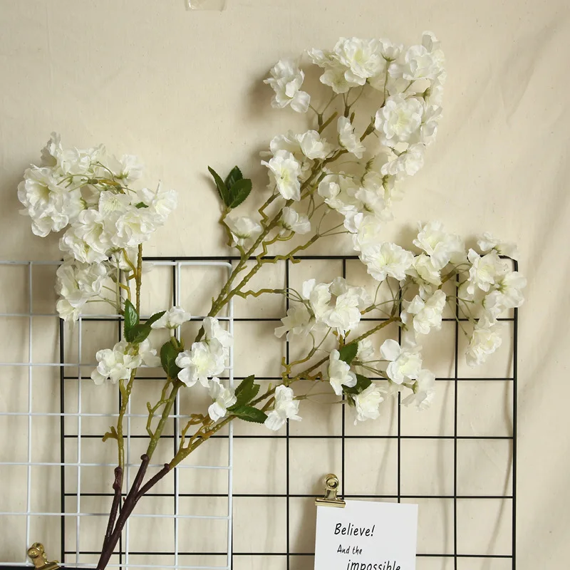 white 1 шт., Сакура для дома, искусственные японские вишни, цветы, декоративные свадебные цветы, вечерние настенные растения, бонсай - Цвет: white