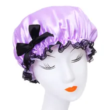 Новая Женская водонепроницаемая эластичная кружевная шапочка для душа для ванны, шапка для спа защиты CTN88