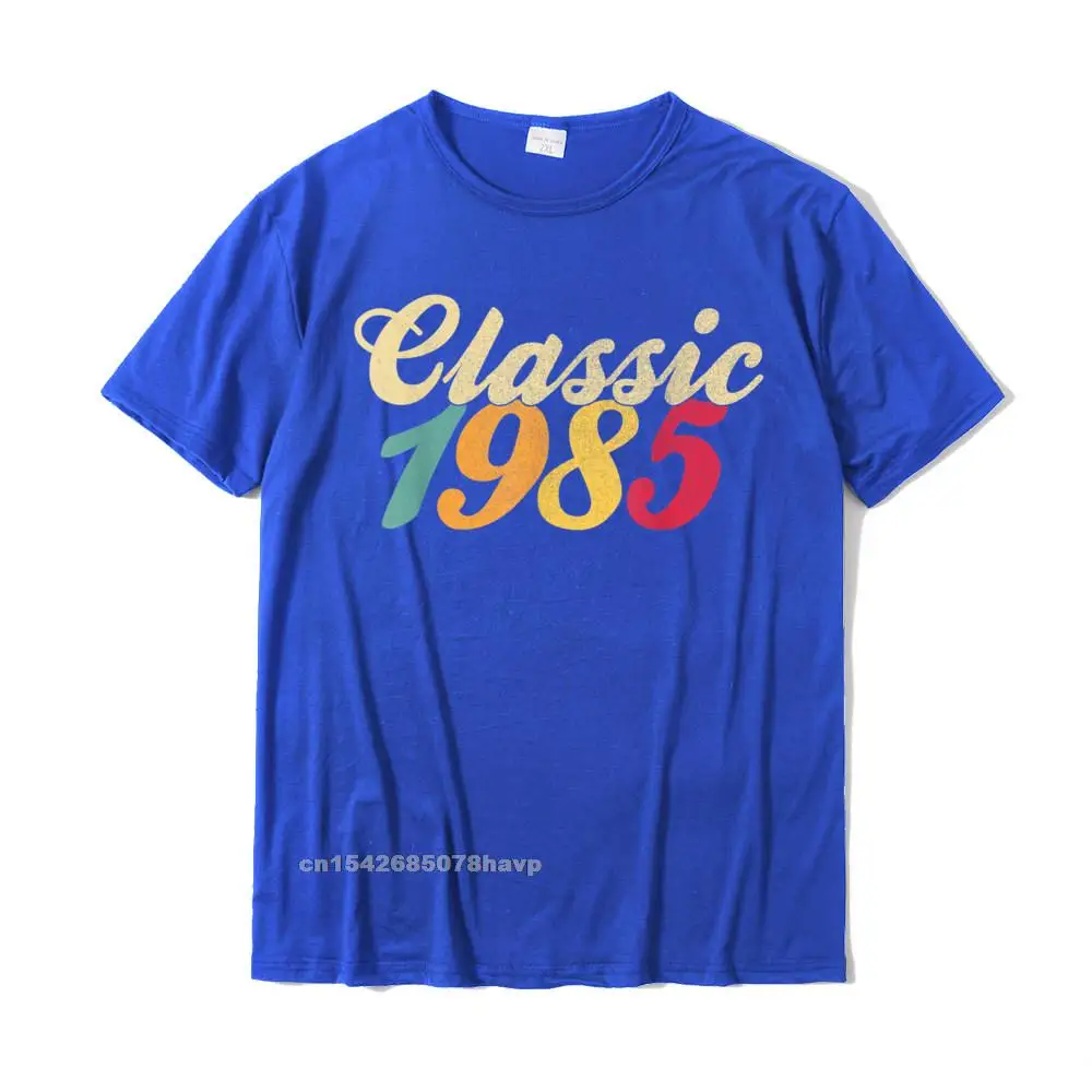 Brand New Gift Unique T-Shirt Round Neck Pure Cotton Men Tops Shirt Short Sleeve Summer Fall Unique Tops & Tees Classic 1985 34th Birthday Vintage T Shirt Retro 34 Gift__2067. blue