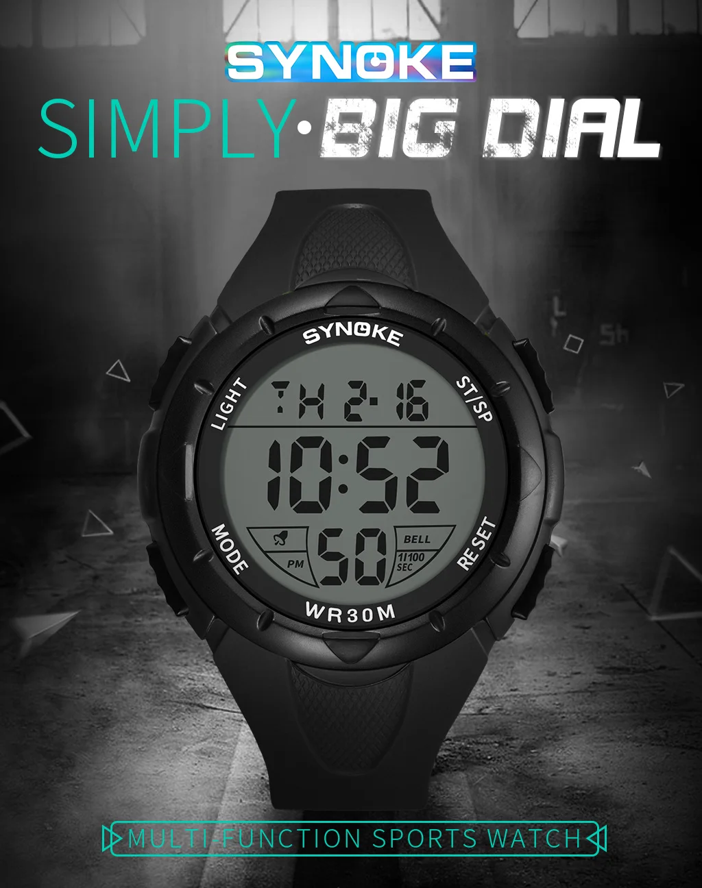 SYNOKE Men's Sport Watch Waterproof Electronic Clock TOP Brand Men Luxury Digital Watches LED Large Dial Military Watch For Men