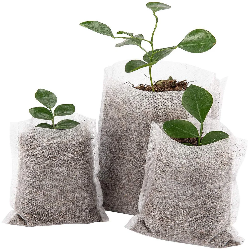 2000 шт./лот биоразлагаемые нетканые мешки для питомника мешки для растений ткань рассады горшки eco-friendly аэрации посадки сумки
