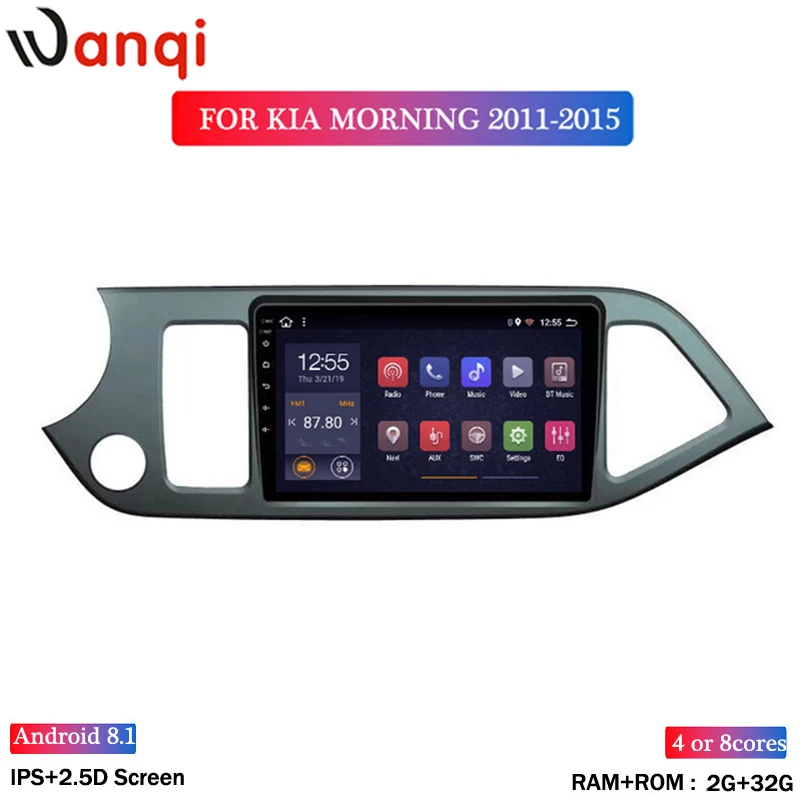 Wan qi Android 8,1 " мультимедийный плеер для 2011 2012 2013 KIA Picanto Morning Wifi Bluetooth автомобильный Радио gps навигация