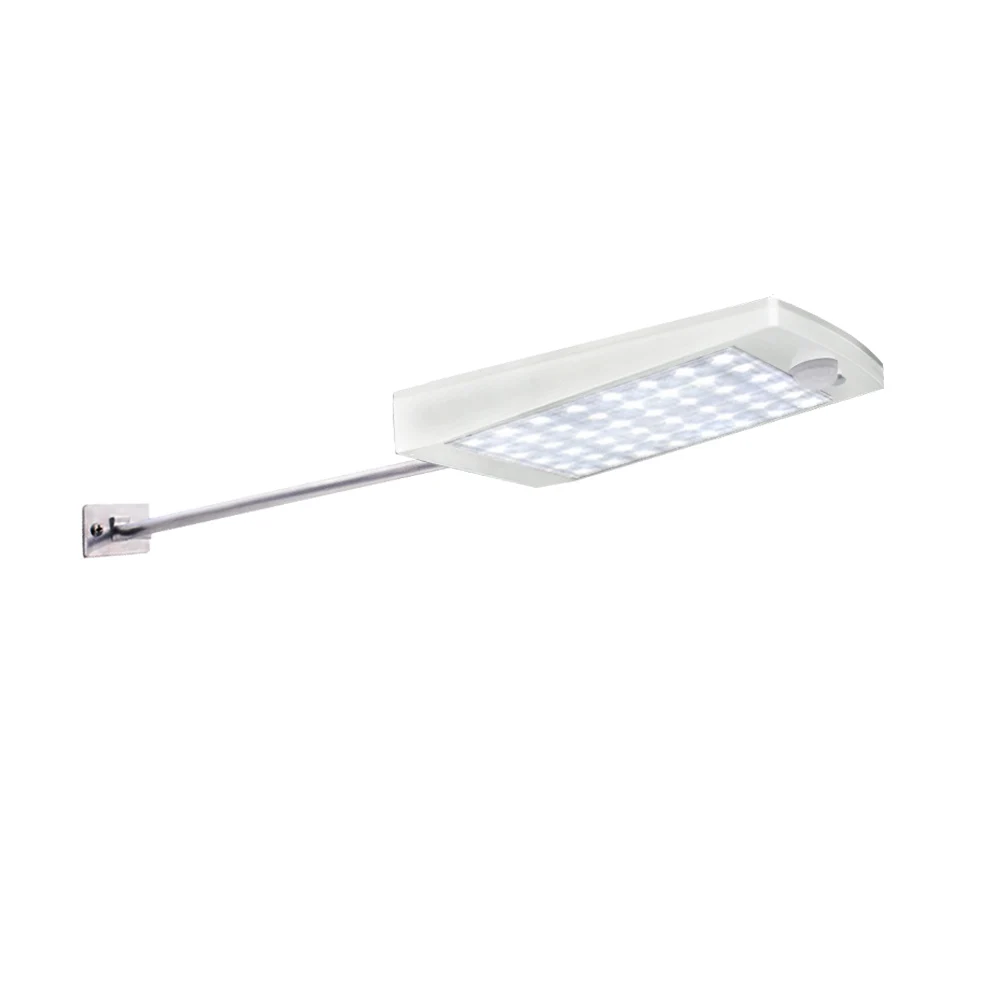1 pack black and white metal pole 48LED lamp beads solar lamp garden courtyard lighting street lamp induction waterproof wall