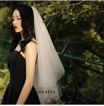 

Bridal Veil Multi-layer Layers Pure Tulle Wedding Veils Short Cut Edge for Bride accessories TS261