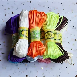 20m/lot 2mm Satin Cords DIY String Nylon Rope Baby Silicone Teething Necklace Jewelry Cord Pacifier Chain Accessary&Findings