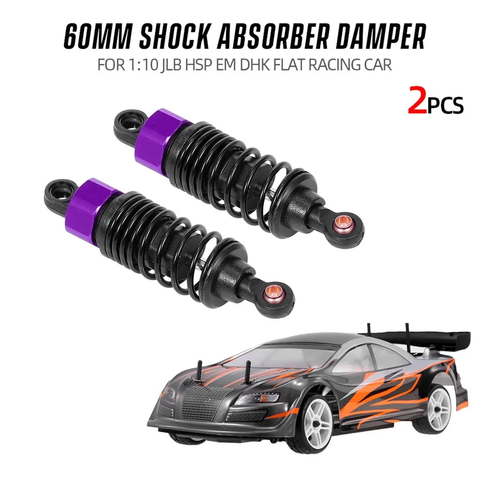 

2pcs 60mm Metal Shock Absorber Suspension Damper for 1/10 RC Car Off Road Bigfoot JLB HSP EM DHK HPI Tamiya Axial