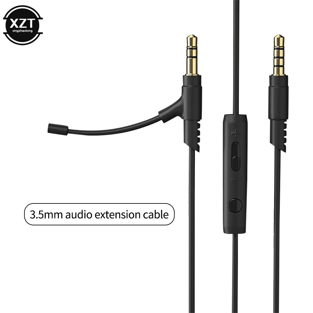 

3.5mm VoIP Headphone Cable Capacitive Microphone for Boompro Gaming Headset V-MODA 1.2M Headphone with Microphone Cable