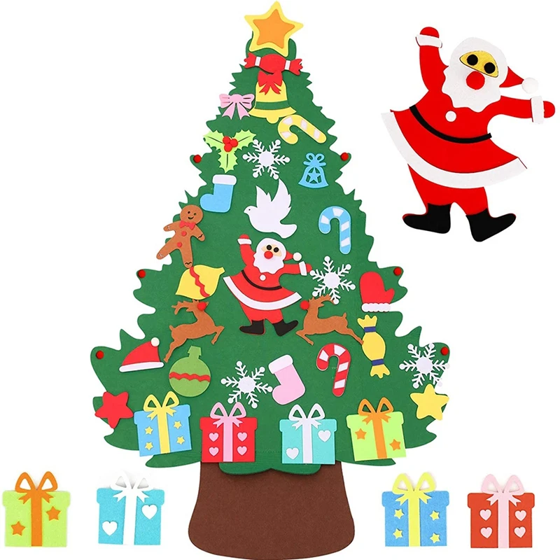 DIY Felt Christmas Tree Kids Craft Set Wall Hanging Detachable Decorations Toddlers Kit |