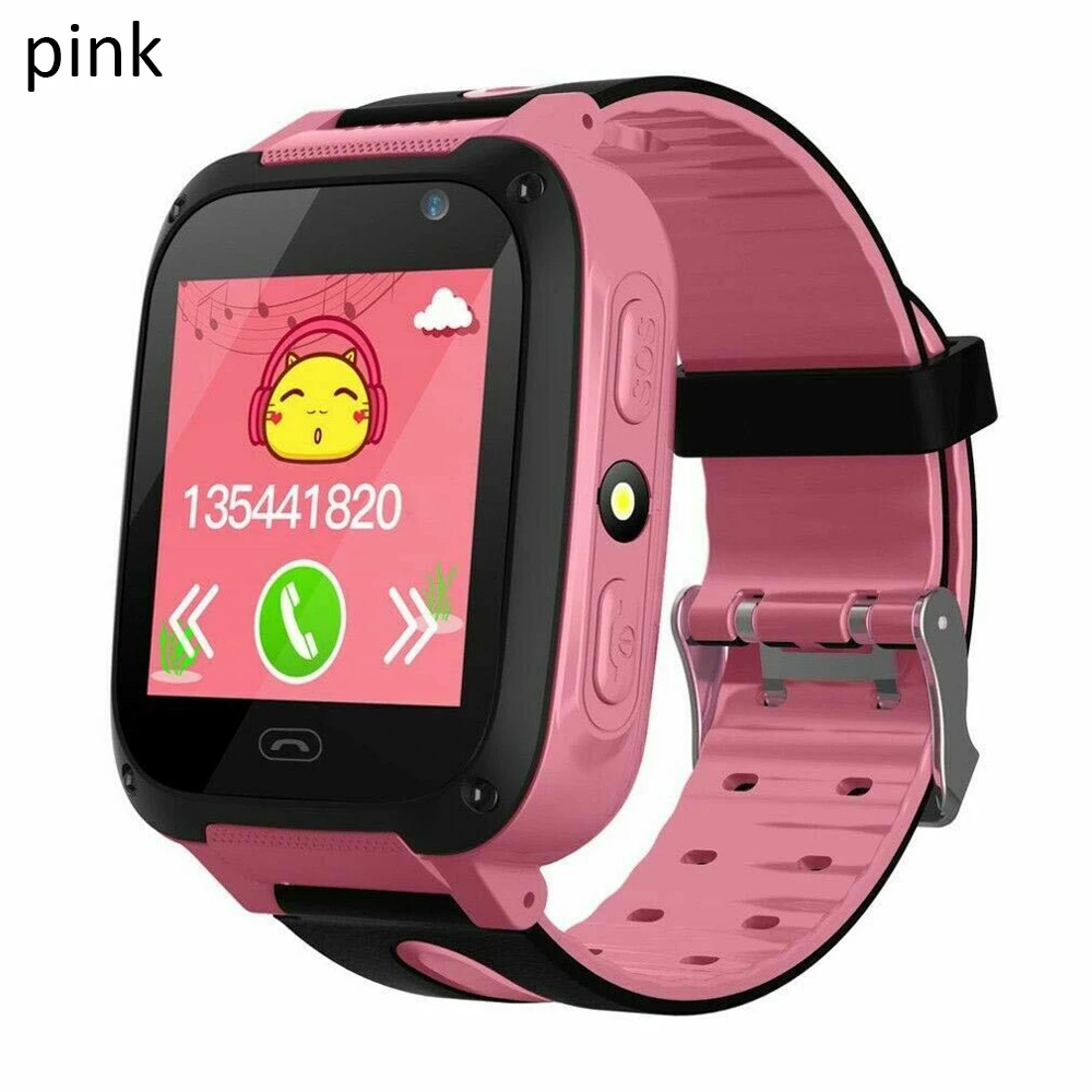 Pink S4 дети смарт-телефон часы водонепроницаемый Интеллектуальный позиционирование Английский сенсорный экран версия телефон часы - Цвет: Pink