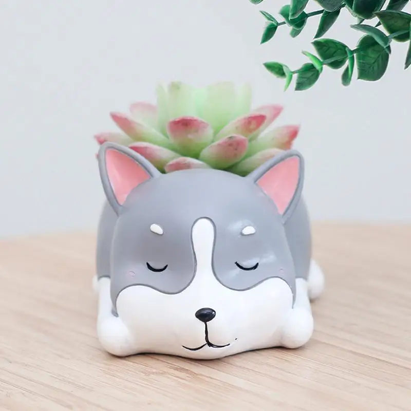 

HobbyLane Creative Resin Sleeping Pet Design Flowerpot Lovely Animal Shaped Succulent Plant Pot