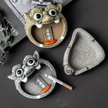

Chinese Style Lion Creative Resin Ashtray Handicraft Decoration Portable Ashtray Home Office Car Boyfriend Gift Home Decoration