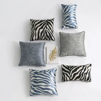 

Nordic Light luxury high precision yarn dyed zebra pattern cushion cover hotel sofa leopard pattern pillowcase 30x50cm/45x45cm