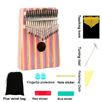 

None Unisex 17 Tune Kalimba Finger Piano Beginner Portable Instrument Gift Toy