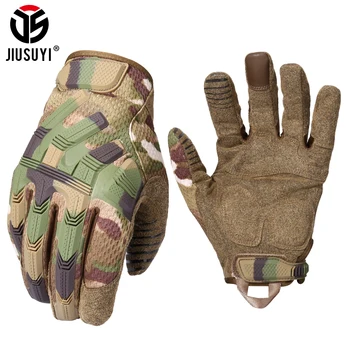 Tactical Army Full Finger Gloves Touch Screen Military Paintball Airsoft Combat Rubber Protective Glove Anti-skid Men Women New 1