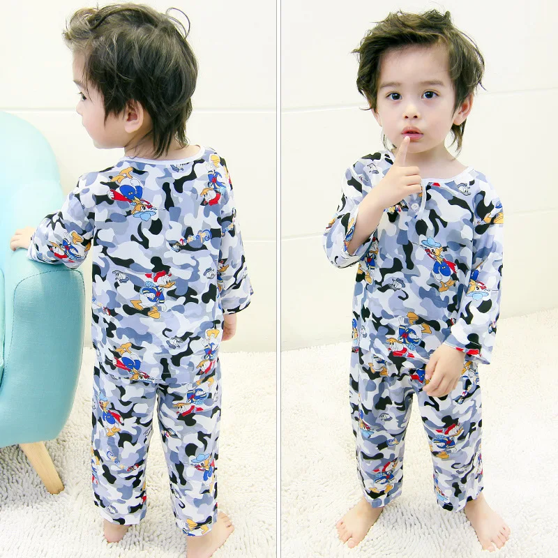 

2019 Spring And Autumn New Style Long Sleeve Boys' Pajama Cotton Thin Children Baby Boy Spring And Autumn Home Wear