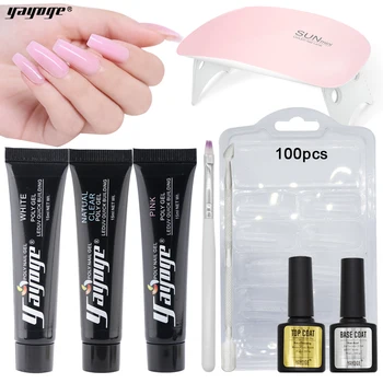 

Yayoge Poly Nail Gel Set LED UV Gel Polish Quick Building Gel Varnish 7 colors For Nails Extension Manicure Tips Enhancement Nai