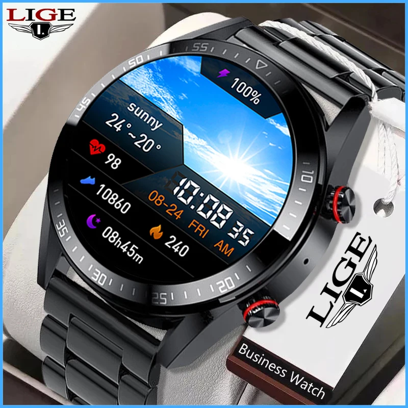 LIGE Смарт-часы AMOLED 454*454 Часы Фитнес Bluetooth Звонок Наручные часы Местная музыка для