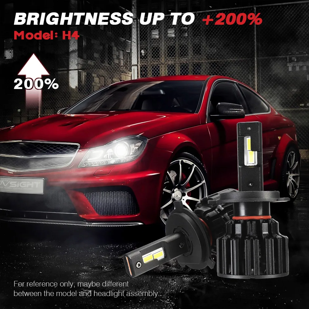 NOVSIGHT универсальные 9006 hb4 светодиодные лампы фар 12 в 6000 К h7 led h4 Автомобильный свет 100 Вт 20000LM фары h8 h11 противотуманные лампочки