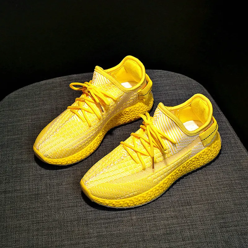 Women Sneakers Yellow Casual Shoes Woman Fashion Breathable Tenis Feminino Air Mesh Ladies Shoes Basket Femme Scarpe Donna