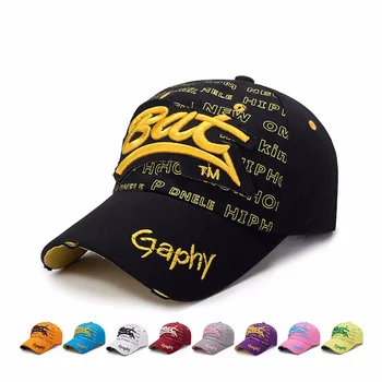 

2019 Fashion BAT Letter Cotton Vintage 10Color Cap Casual Outdoor Baseball Caps For Men Women Snapback Hip Hop Caps Bone Garros