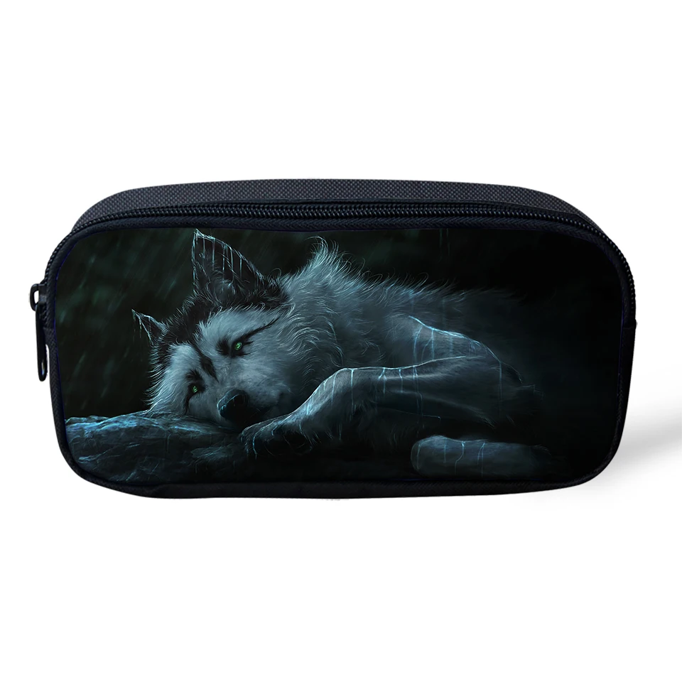 

HaoYun Kids Pencil Case Cartoon Wolf Prints Pattern Students Stationery Box Children's School Pen Bags Girls Kawaii Beautician