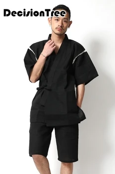 

2020 japanese kimono yukata kimino haori cardigan men kimino robe for men black print japanese tops haori japan clothing