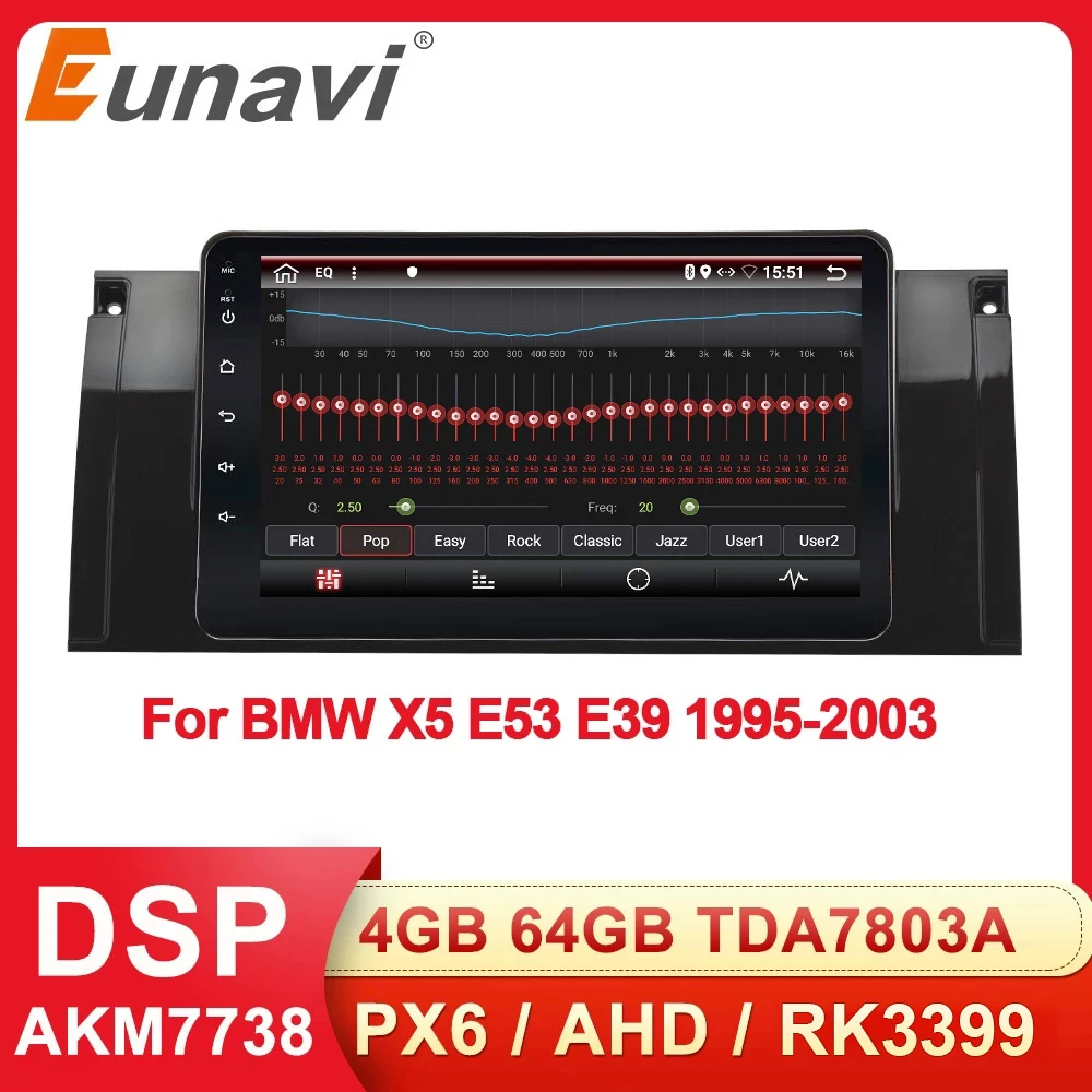 Автомагнитола Eunavi 2DIN Android 10 для BMW X5 E53 E39 1995 2003 GPS Стерео навигация | Мультимедиаплеер для авто -33032914705