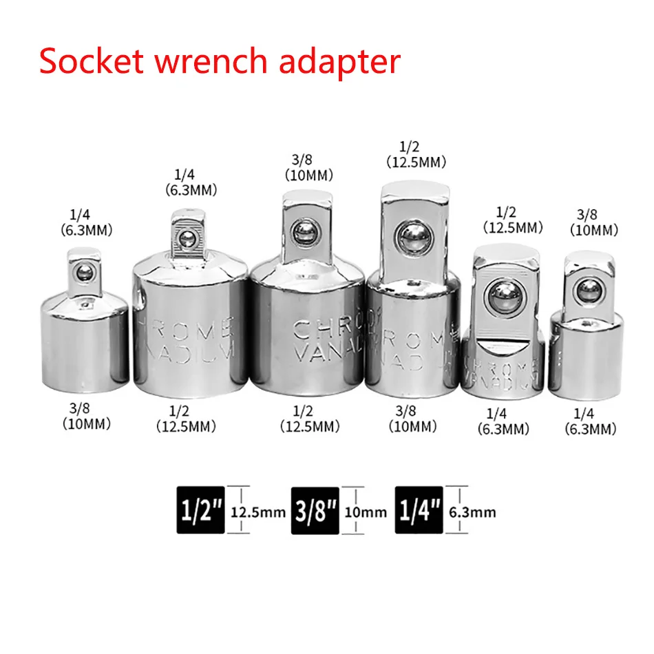 Adaptateur Réducteur 1/2" Femelle Vers 1/4" Mâle. Acier Au Chrome-vanadium