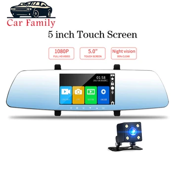 

Car Mirror Camera 5 Inch Touch Screen Full HD 1080P Dash Cam Dual Lens G-Sensor Night Vision Loop Recording Dash Camera Car
