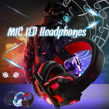 Электронные спортивные наушники, игровые наушники, большие наушники, светильник, микрофон, стерео наушники, глубокий бас, для ПК, компьютера, геймера, ноутбука