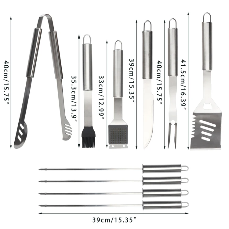 Stainless Steel BBQ Tools Set  (8) 750x